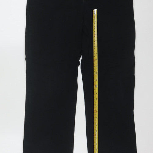 Lee Comfort Women's Black Petite S Stretch Cotton Chino Trousers