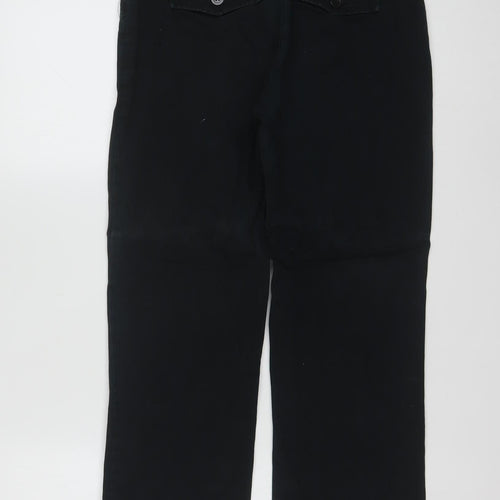 Lee Comfort Women's Black Petite S Stretch Cotton Chino Trousers