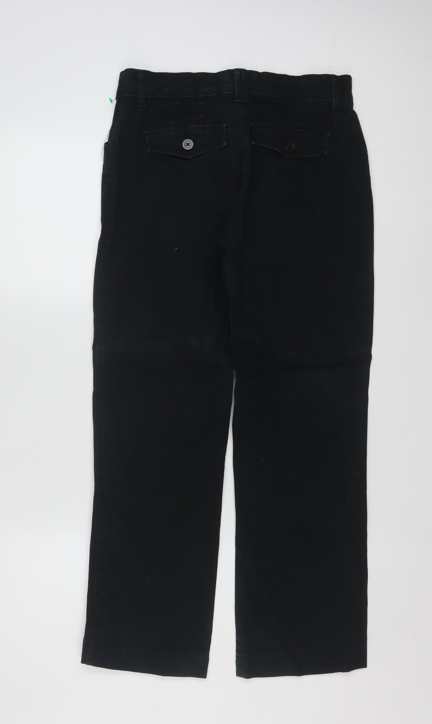 Lee Comfort Women's Black Petite S Stretch Cotton Chino Trousers
