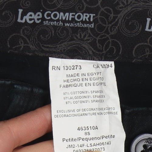 Lee Comfort Women's Black Petite S Stretch Cotton Chino Trousers