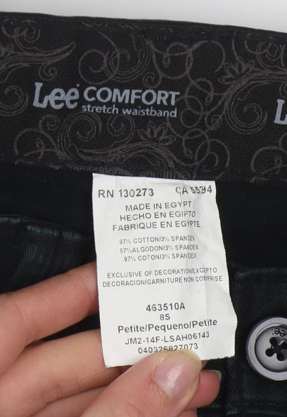Lee Comfort Women's Black Petite S Stretch Cotton Chino Trousers