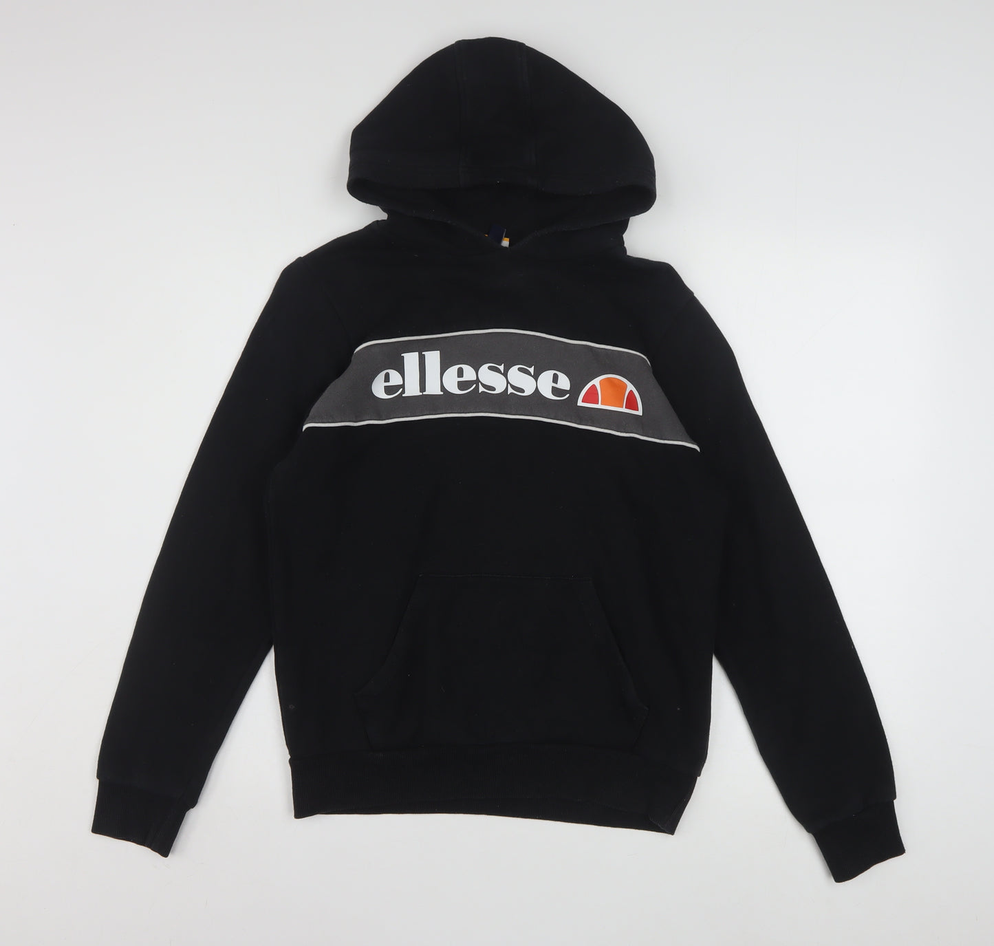 Ellesse Boys Black Pullover Hoodie 13-14 Years Logo Fleece Sweatshirt