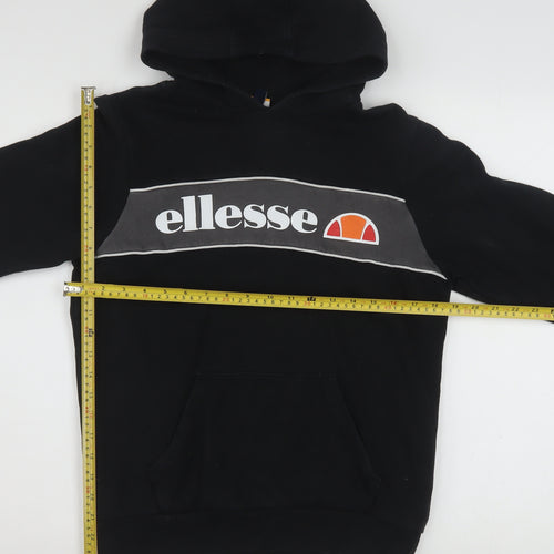 Ellesse Boys Black Pullover Hoodie 13-14 Years Logo Fleece Sweatshirt