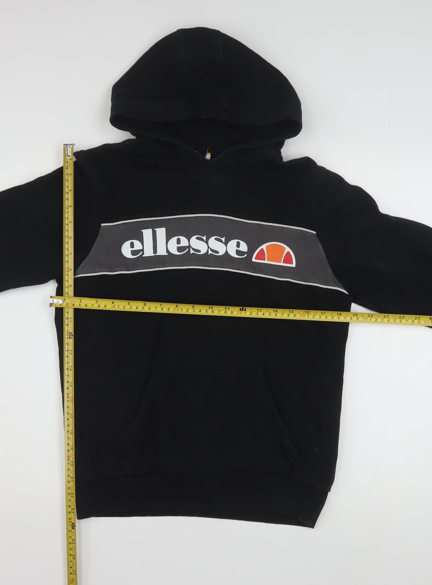 Ellesse Boys Black Pullover Hoodie 13-14 Years Logo Fleece Sweatshirt