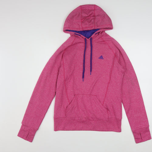 Adidas Womens Pink Pullover Hoodie Small Lightweight Athletic
