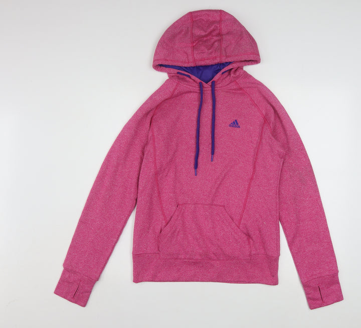Adidas Womens Pink Pullover Hoodie Small Lightweight Athletic