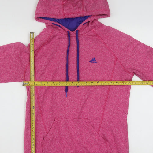 Adidas Womens Pink Pullover Hoodie Small Lightweight Athletic
