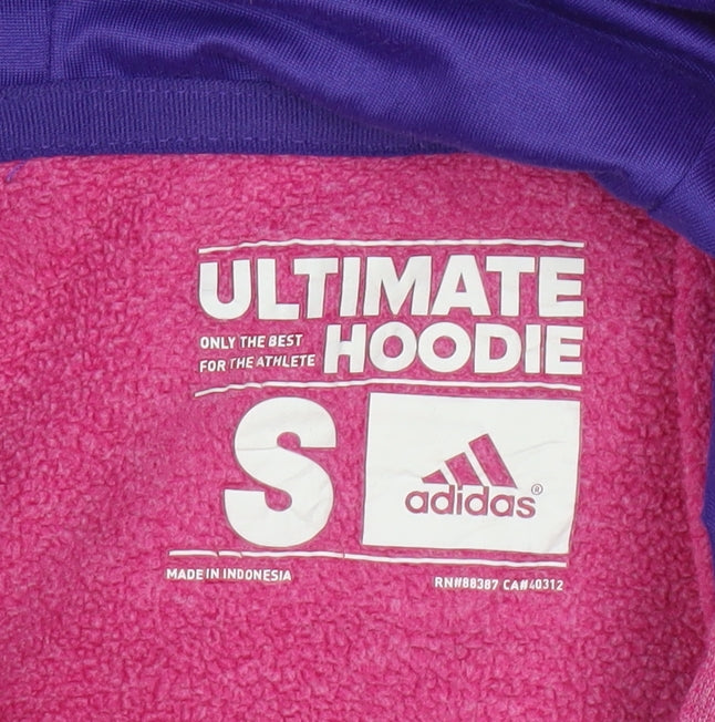 Adidas Womens Pink Pullover Hoodie Small Lightweight Athletic