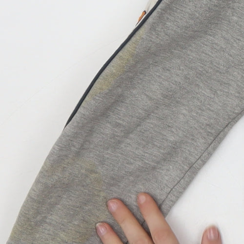 Ellesse Womens Grey Half Zip Cropped Hoodie Size 8 Logo Tape Detail