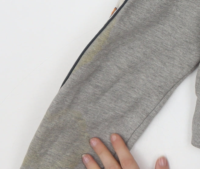 Ellesse Womens Grey Half Zip Cropped Hoodie Size 8 Logo Tape Detail