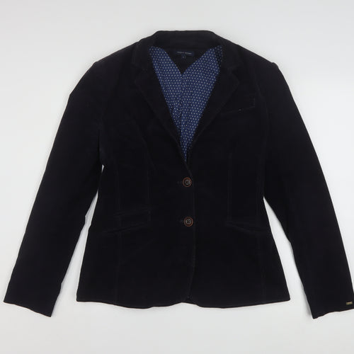 Tommy Hilfiger Women's Black Corduroy Blazer Size 8 Classic Fit