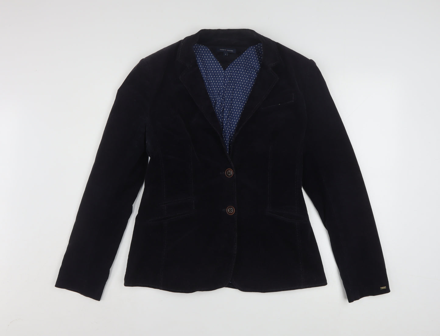Tommy Hilfiger Women's Black Corduroy Blazer Size 8 Classic Fit