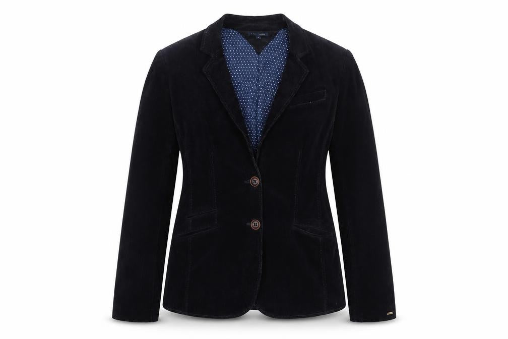 Tommy Hilfiger Women's Black Corduroy Blazer Size 8 Classic Fit