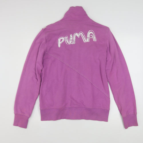 Puma Women Purple Full Zip Hoodie Size 16 Geometric Print