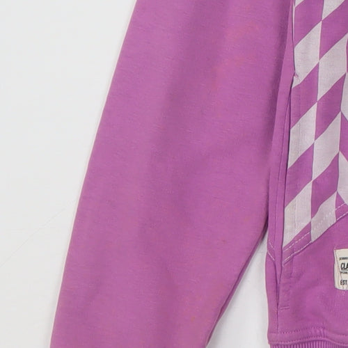 Puma Women Purple Full Zip Hoodie Size 16 Geometric Print