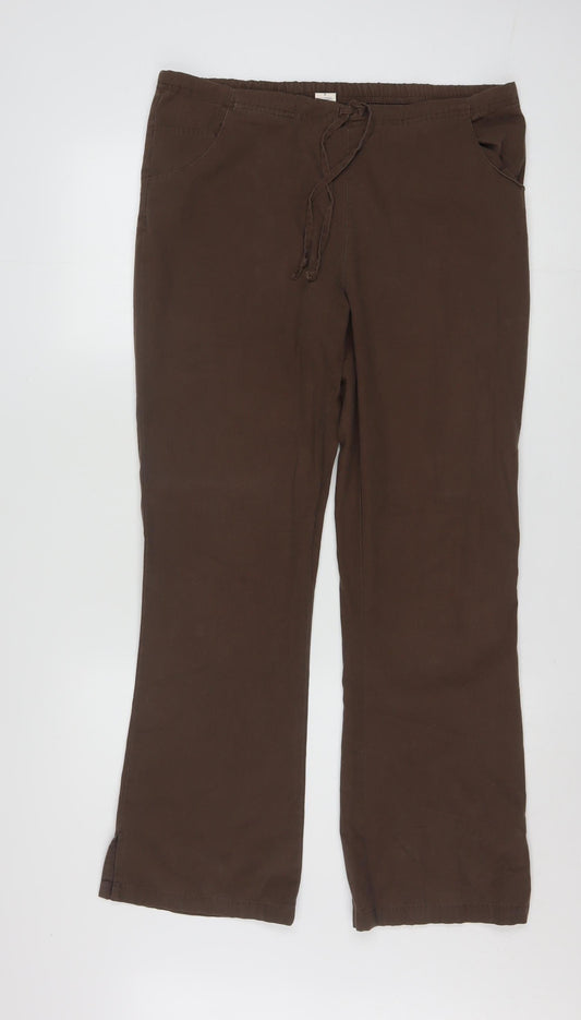 Dickies Womens Brown Cotton Blend Straight Cargo Trousers Size S