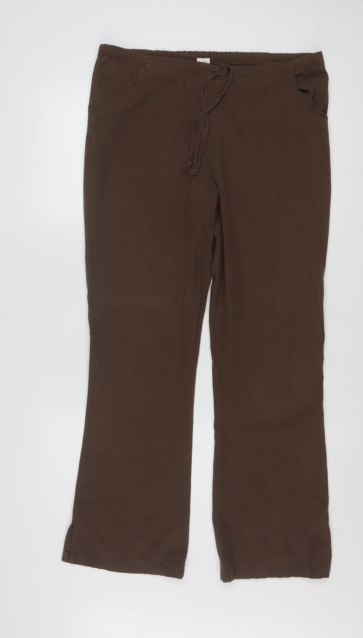 Dickies Womens Brown Cotton Blend Straight Cargo Trousers Size S