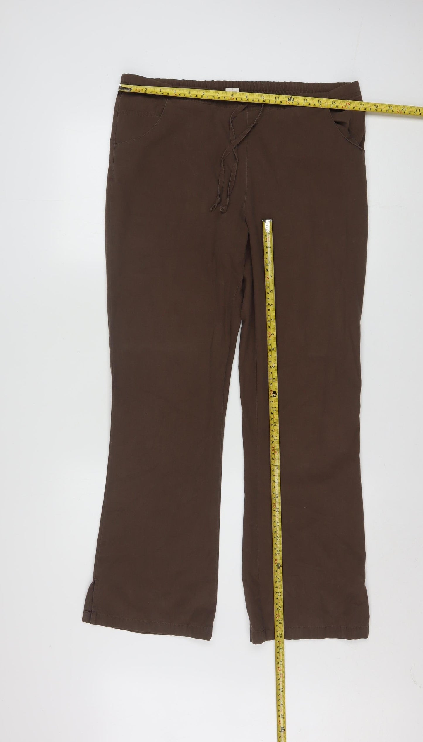 Dickies Womens Brown Cotton Blend Straight Cargo Trousers Size S