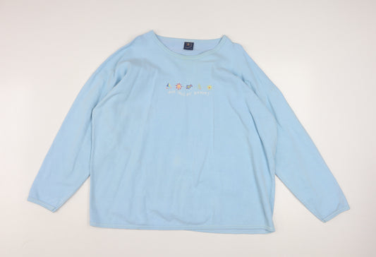 Lakeshirts Women Blue XL Pullover Sweatshirt Crew Neck Casual
