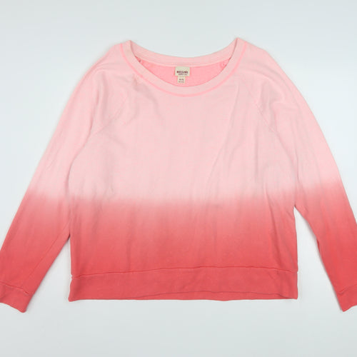 Mossimo Women’s Pink Ombre Crew Neck Long Sleeve Sweatshirt XL