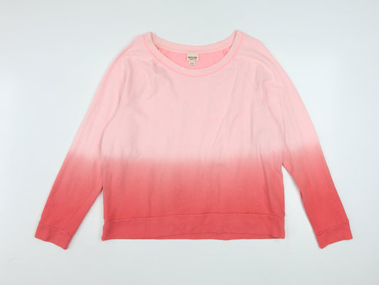 Mossimo Women’s Pink Ombre Crew Neck Long Sleeve Sweatshirt XL