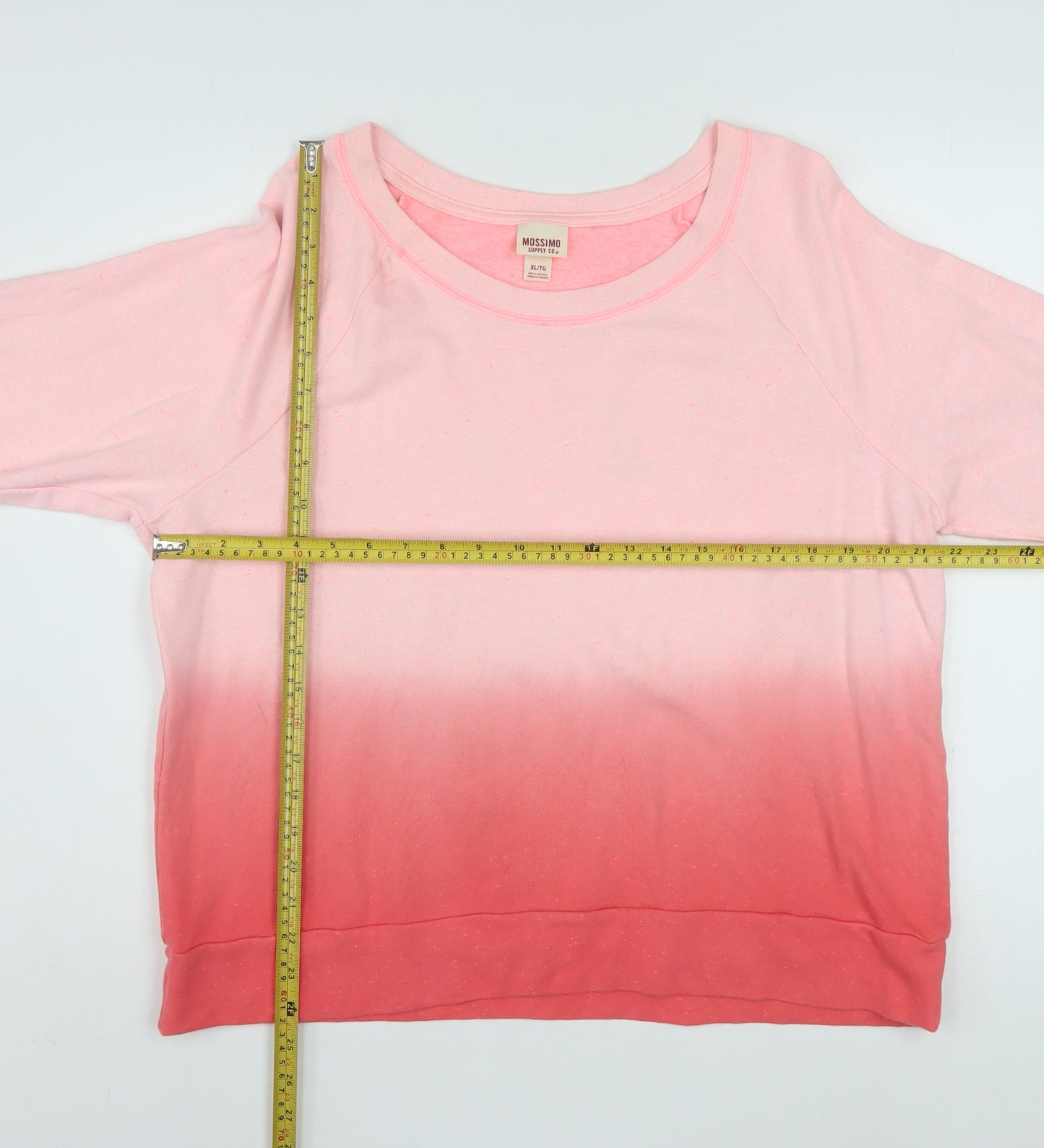 Mossimo Women’s Pink Ombre Crew Neck Long Sleeve Sweatshirt XL