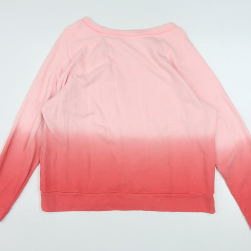 Mossimo Women’s Pink Ombre Crew Neck Long Sleeve Sweatshirt XL