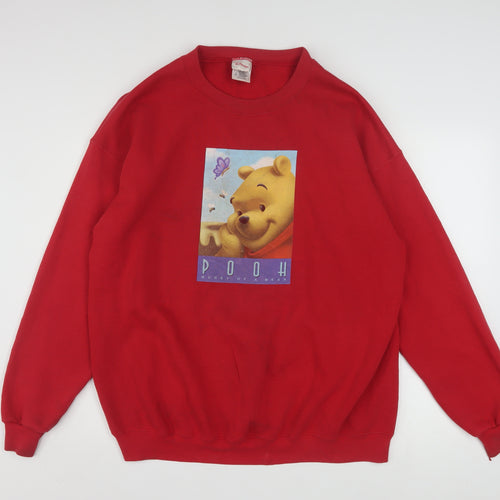 Disney Store Women Red Winnie the Pooh Pullover Sweatshirt XL