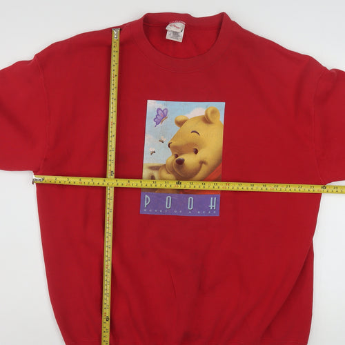 Disney Store Women Red Winnie the Pooh Pullover Sweatshirt XL