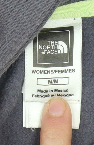 The North Face Womens Grey Pullover Hoodie Size M Graphic Print Cotton Blend