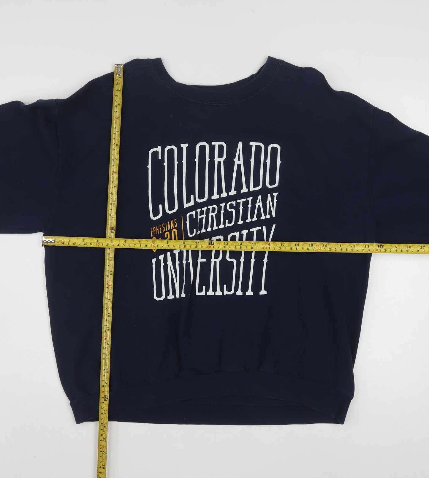 Anvil Navy Sweatshirt Women XL Colorado Christian University Logo