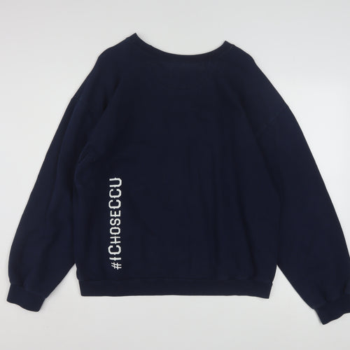 Anvil Navy Sweatshirt Women XL Colorado Christian University Logo