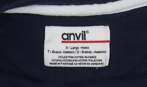 Anvil Navy Sweatshirt Women XL Colorado Christian University Logo