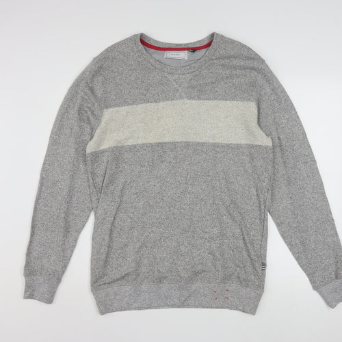 Five Four Men's Grey L Crew Neck Pullover Sweatshirt
