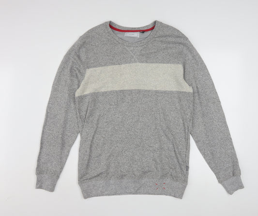 Five Four Men's Grey L Crew Neck Pullover Sweatshirt