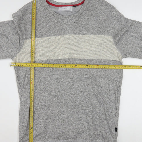 Five Four Men's Grey L Crew Neck Pullover Sweatshirt