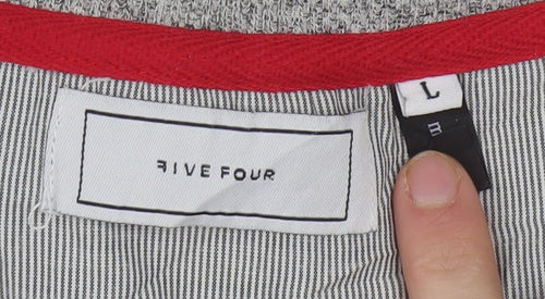 Five Four Men's Grey L Crew Neck Pullover Sweatshirt