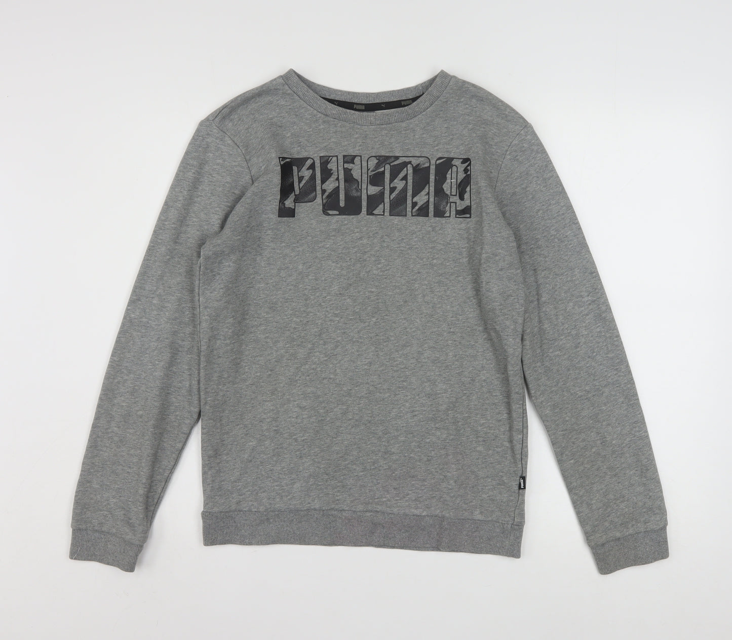 Puma Boys Grey Logo Crew Neck Pullover Sweatshirt 13-14 Years