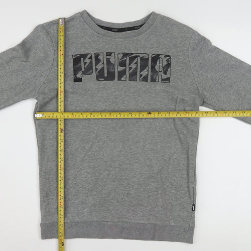 Puma Boys Grey Logo Crew Neck Pullover Sweatshirt 13-14 Years