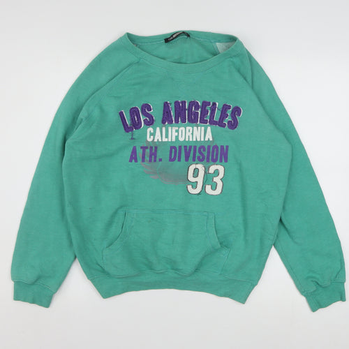 Girl Express Women's Green Los Angeles Graphic Pullover Sweatshirt Size 10