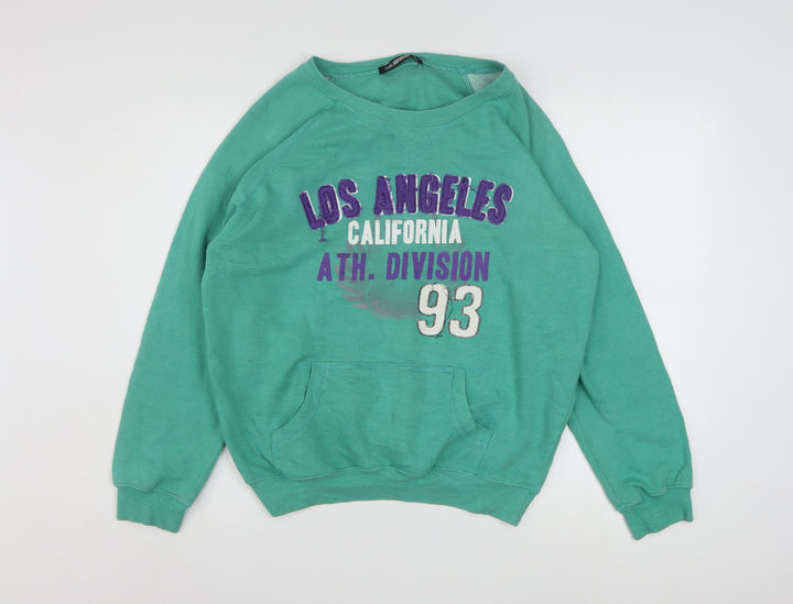 Girl Express Women's Green Los Angeles Graphic Pullover Sweatshirt Size 10