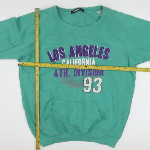 Girl Express Women's Green Los Angeles Graphic Pullover Sweatshirt Size 10