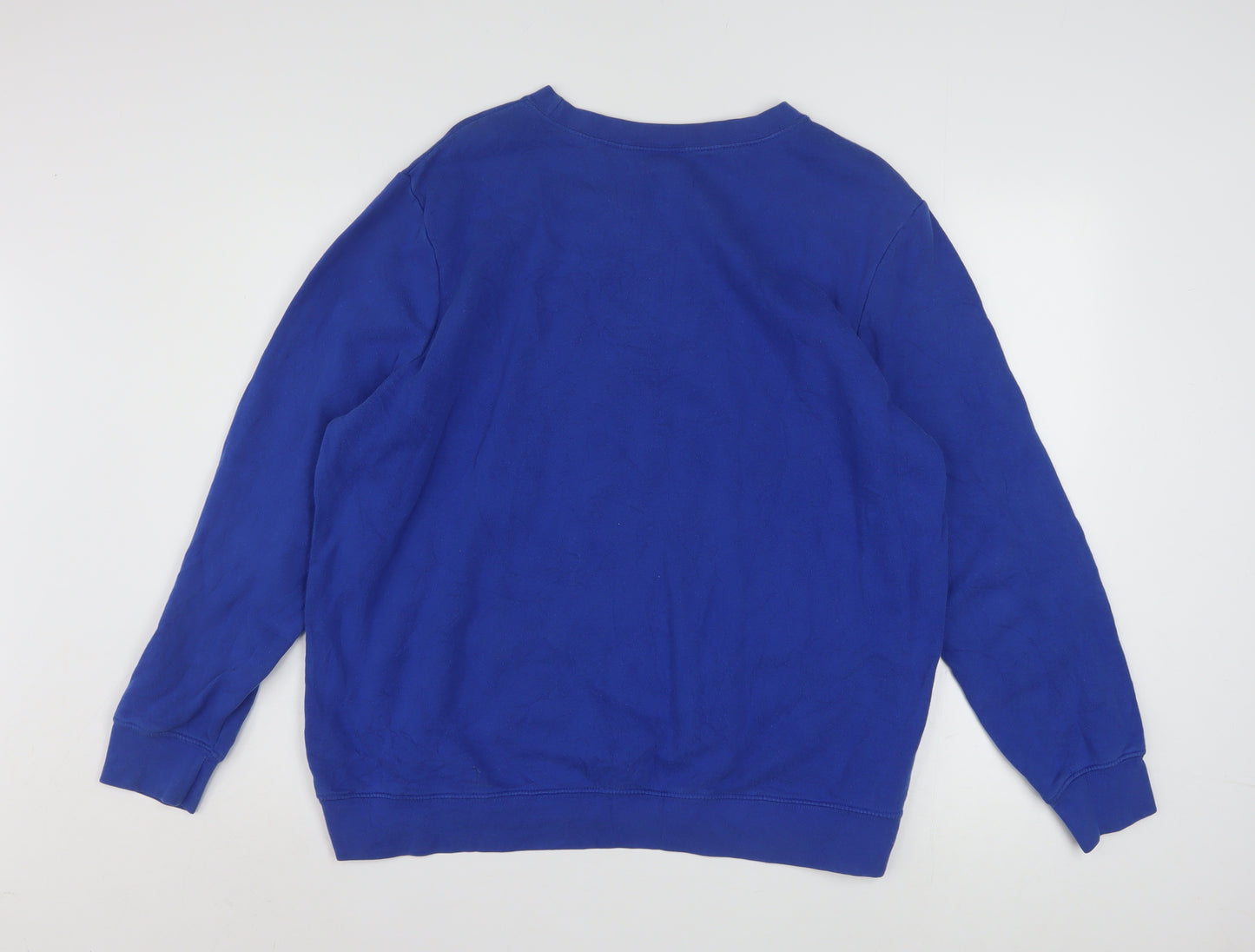 Holiday Editions Womens Blue Embroidered Pullover Sweatshirt Size 2XL