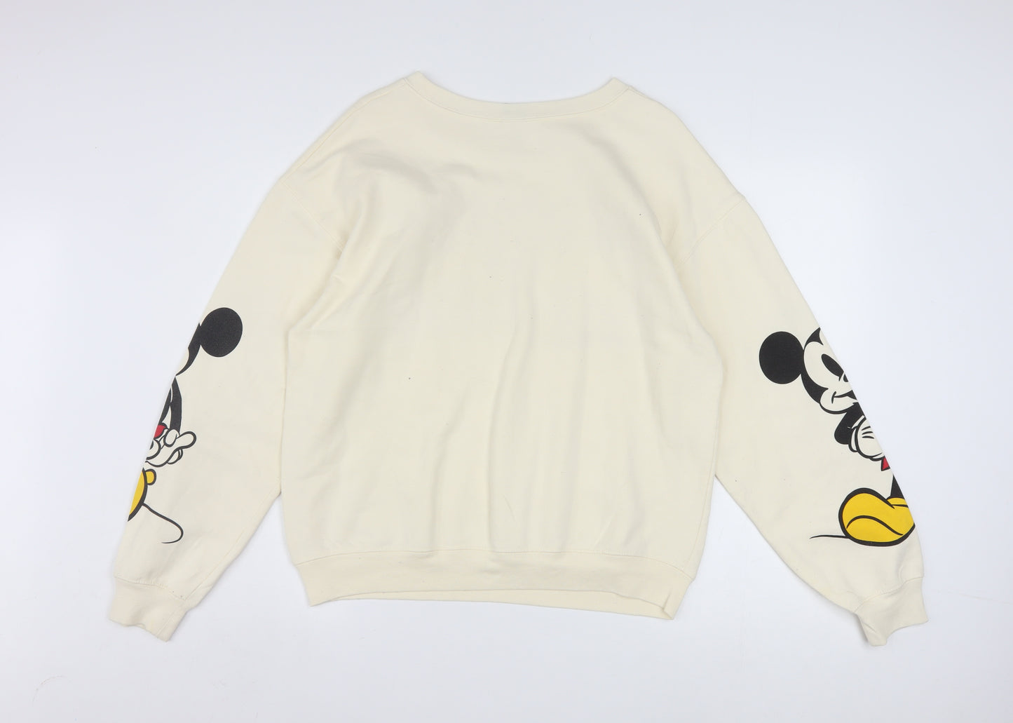 Disney Girls Beige Mickey and Minnie Sweatshirt L 11-13 Years Pullover