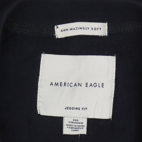 American Eagle Womens Black Long Sleeve Pullover Sweatshirt XXS