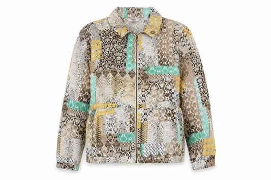 Front view of Alia Petite Women's Multicoloured Animal Print Zip Jacket, size 16