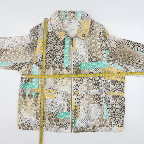 Alia Petite Women's Multicoloured Animal Print Zip Jacket Size 16