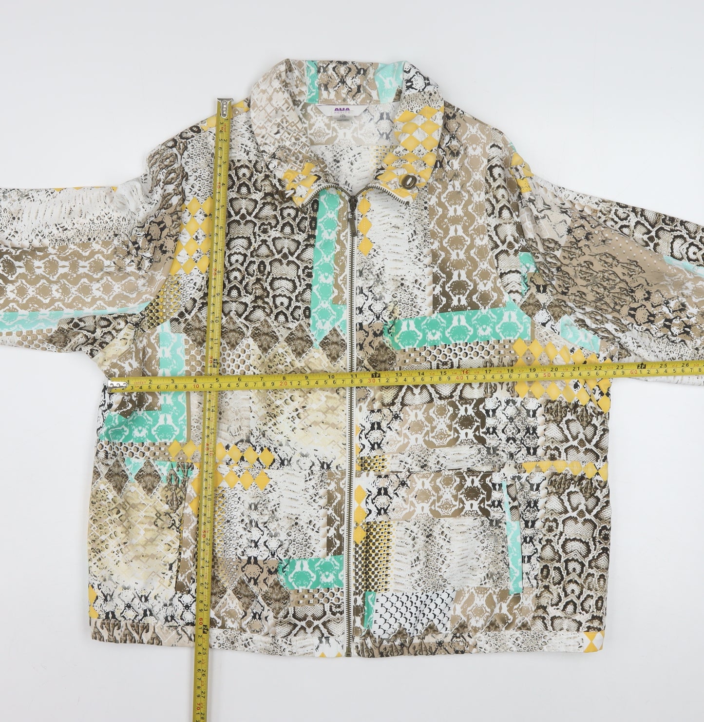 Alia Petite Women's Multicoloured Animal Print Zip Jacket Size 16