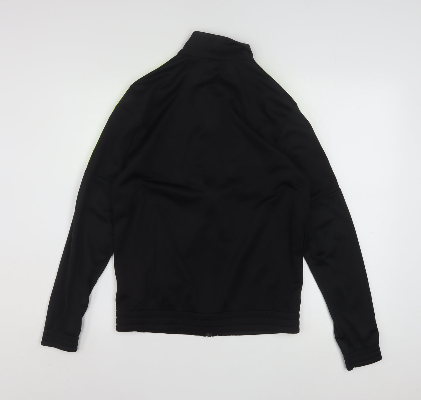 Adidas Boys Black Blue Green Track Jacket 13-14 Years Full Zip Sportswear