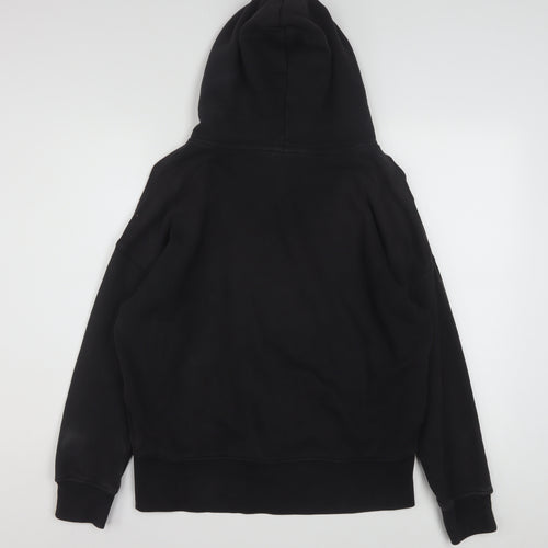 Adidas Women Black Size 10 Pullover Hoodie with Striped Cuffs